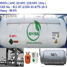 OEM disponible gaz réfrigérant hfc-R407C non renouvelable cylindre 1000g d&#39;acidité (comme HCI 0.0001%) pour le marché de l&#39;Indonésie